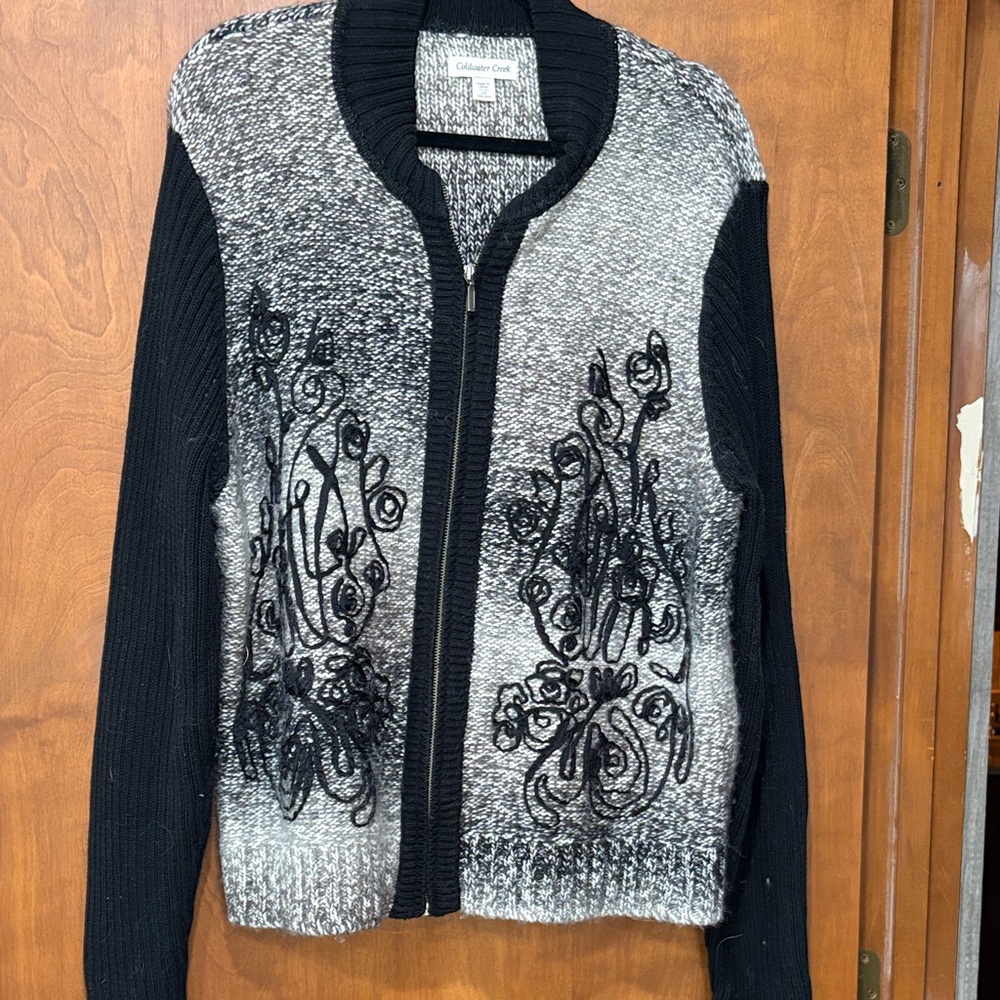 Coldwater Creek Black and Gray Cardigan